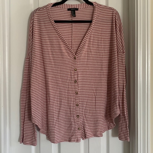 Forever 21 striped button up shirt - Picture 1 of 2
